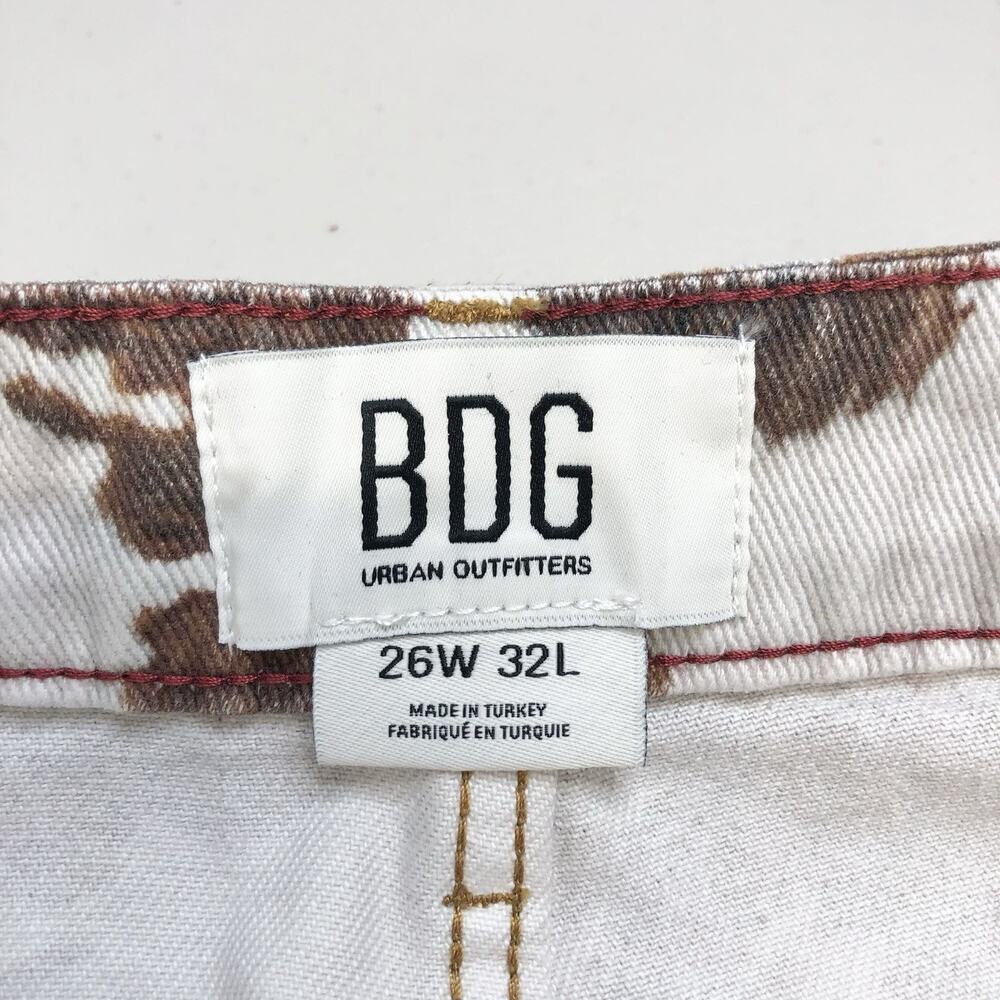 BDG Urban Outfitters Jaya Baggy Cow Print Wide Leg Jeans Low Rise Y2K 26x32 - Picture 3 of 14